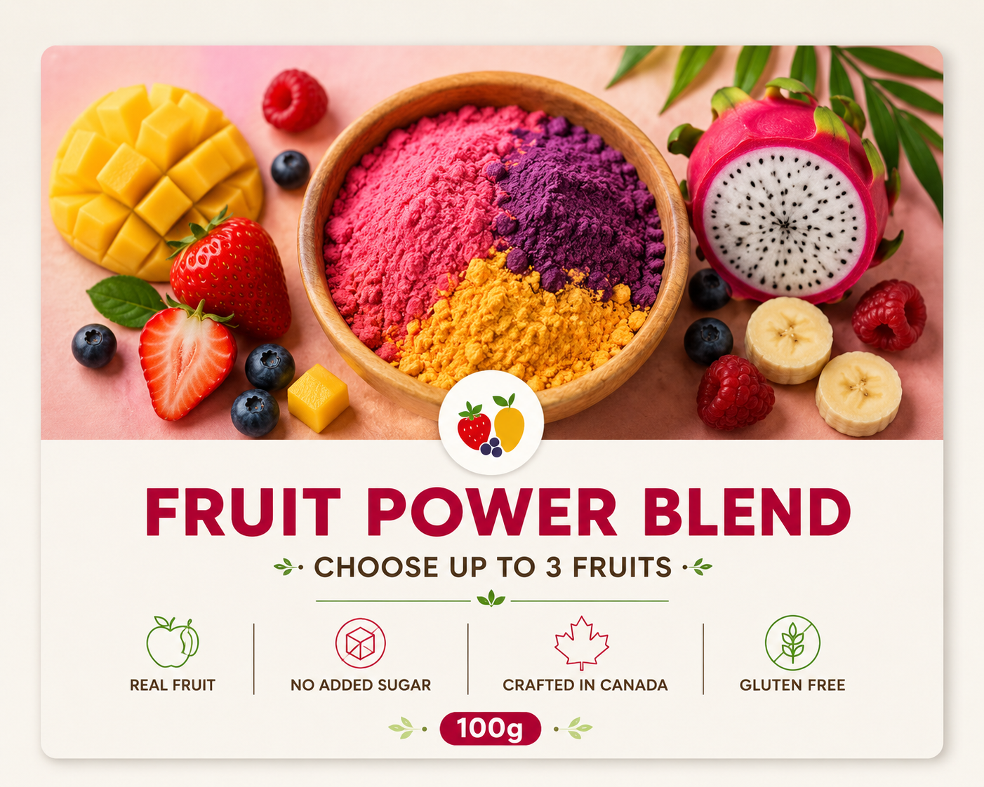 Custom Fruit Powder Blend | Mélange de Fruits Personnalisé | 100g