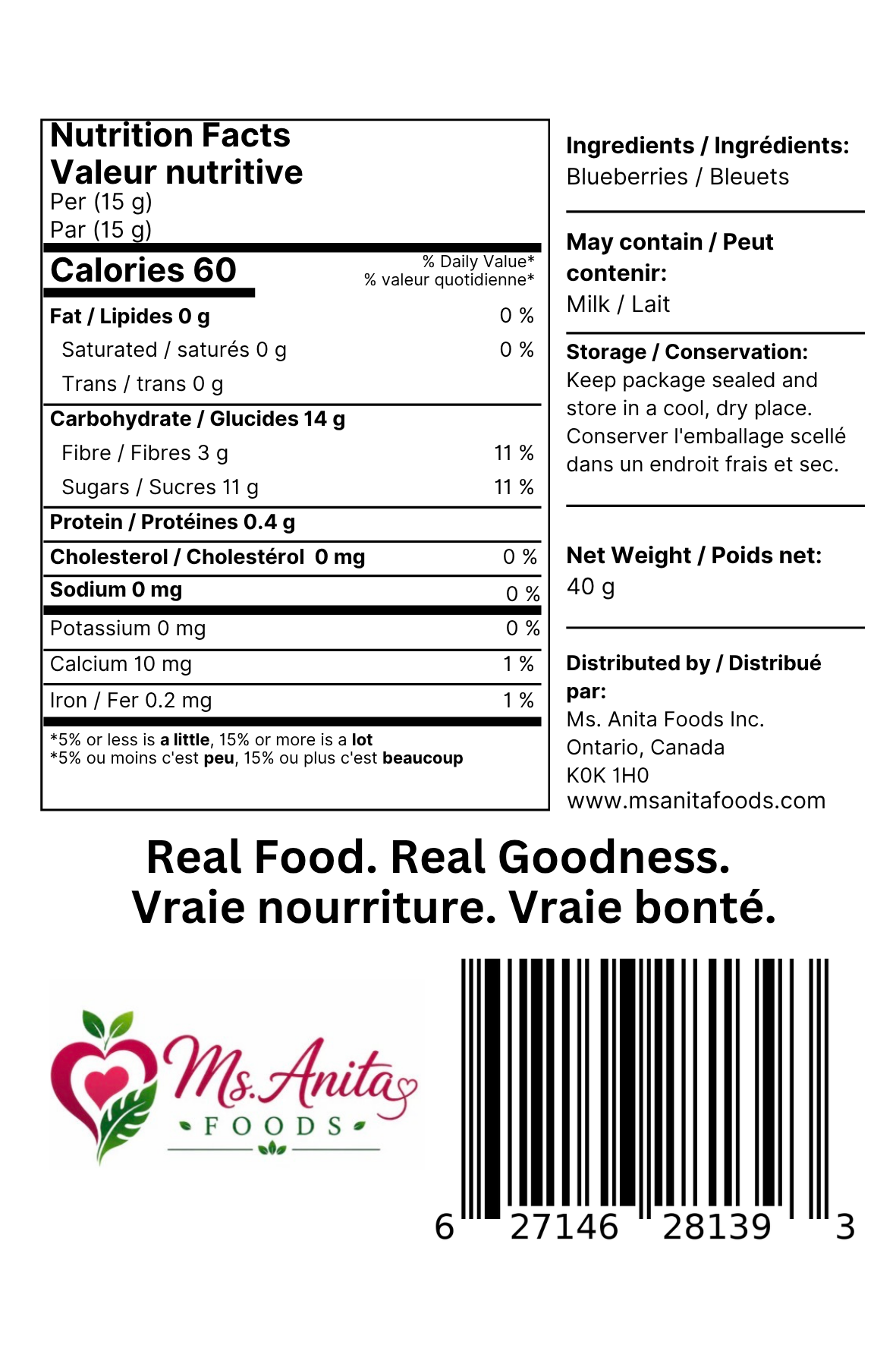 Freeze-Dried Blueberries | Bleuets Lyophilisés | 40g