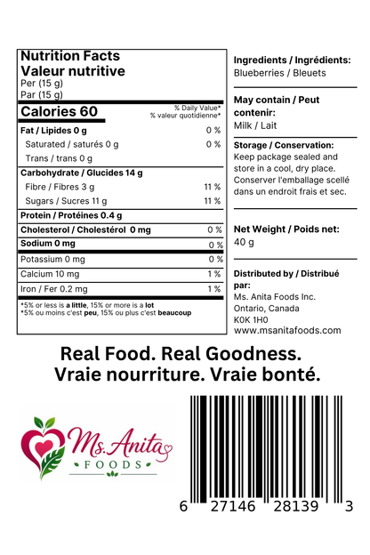 Freeze-Dried Blueberries | Bleuets Lyophilisés | 40g