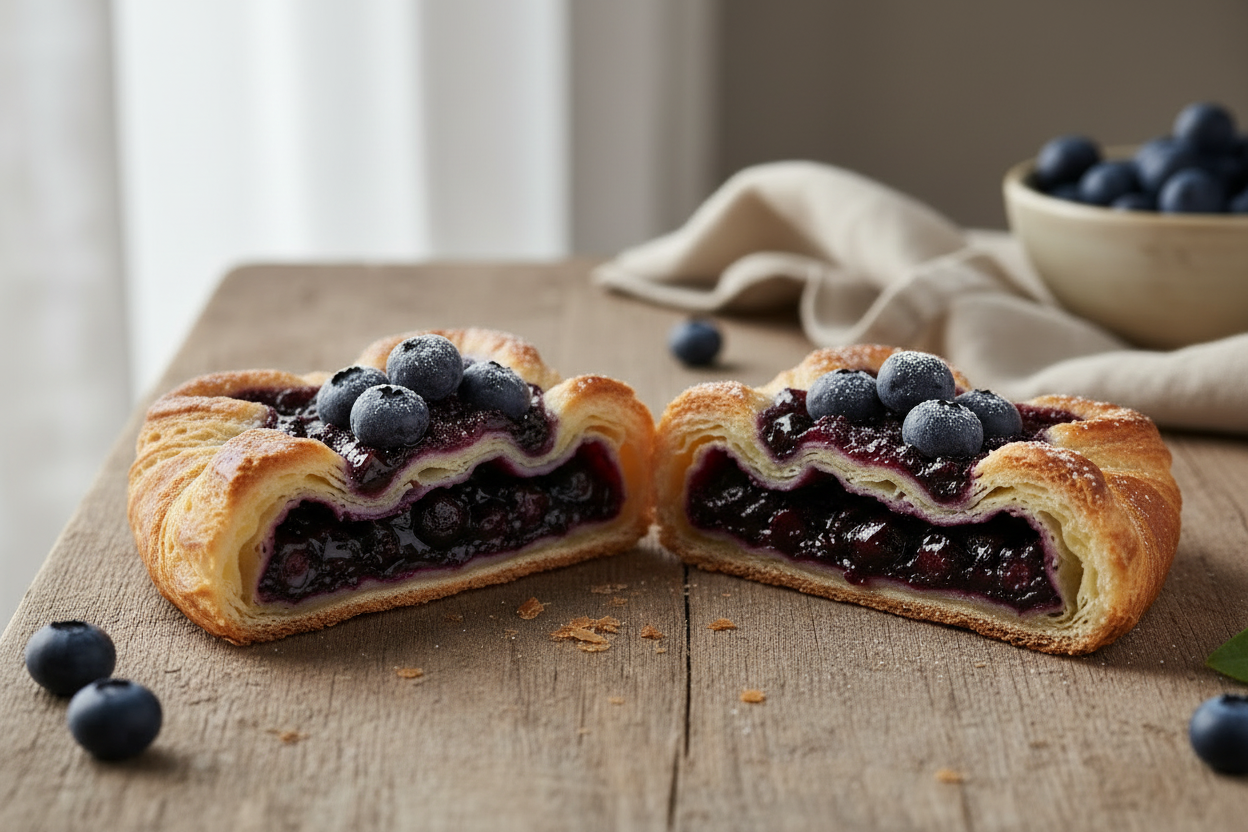 Blueberry Pastry Cut Through