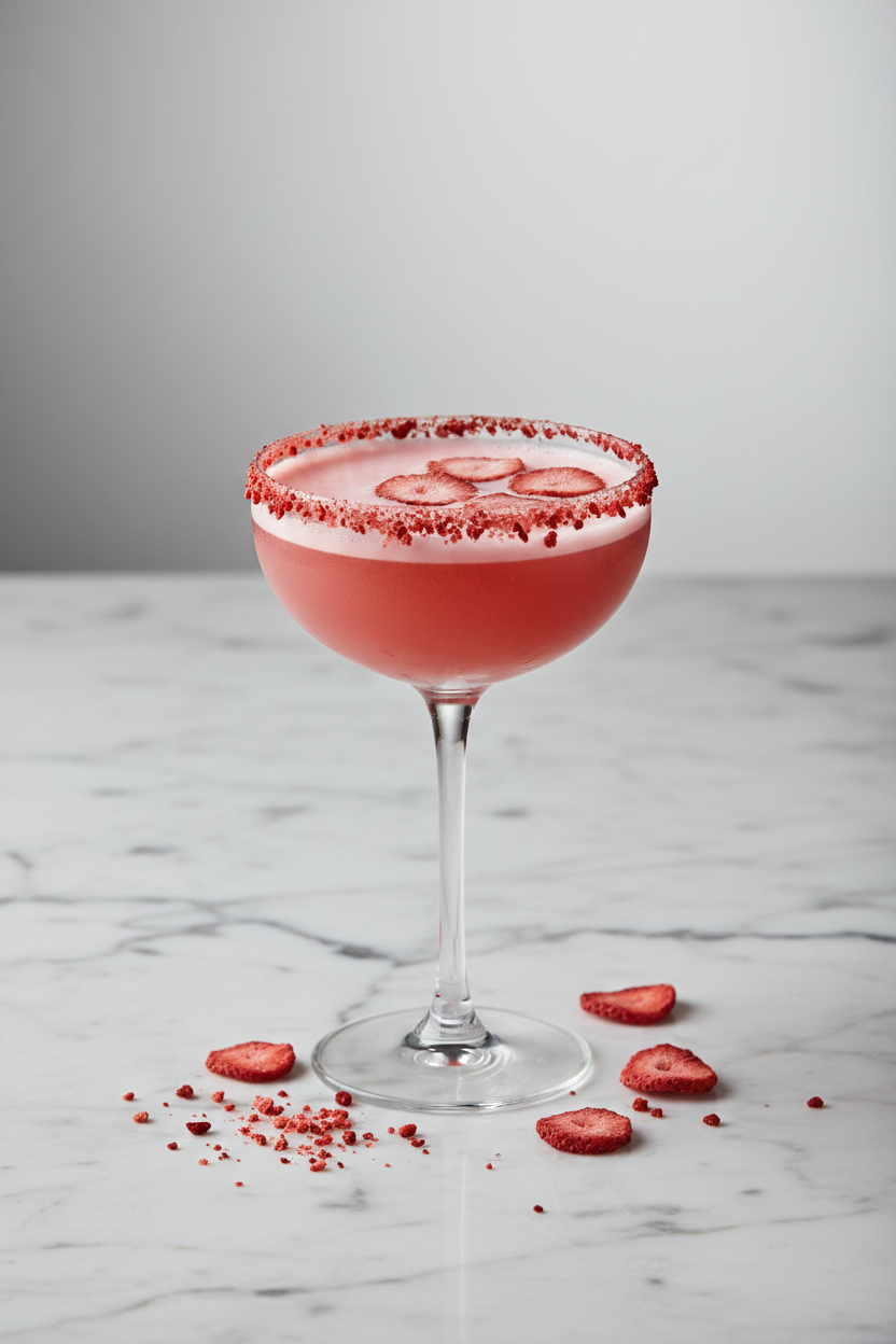 Freeze-Dried Strawberry Cocktail